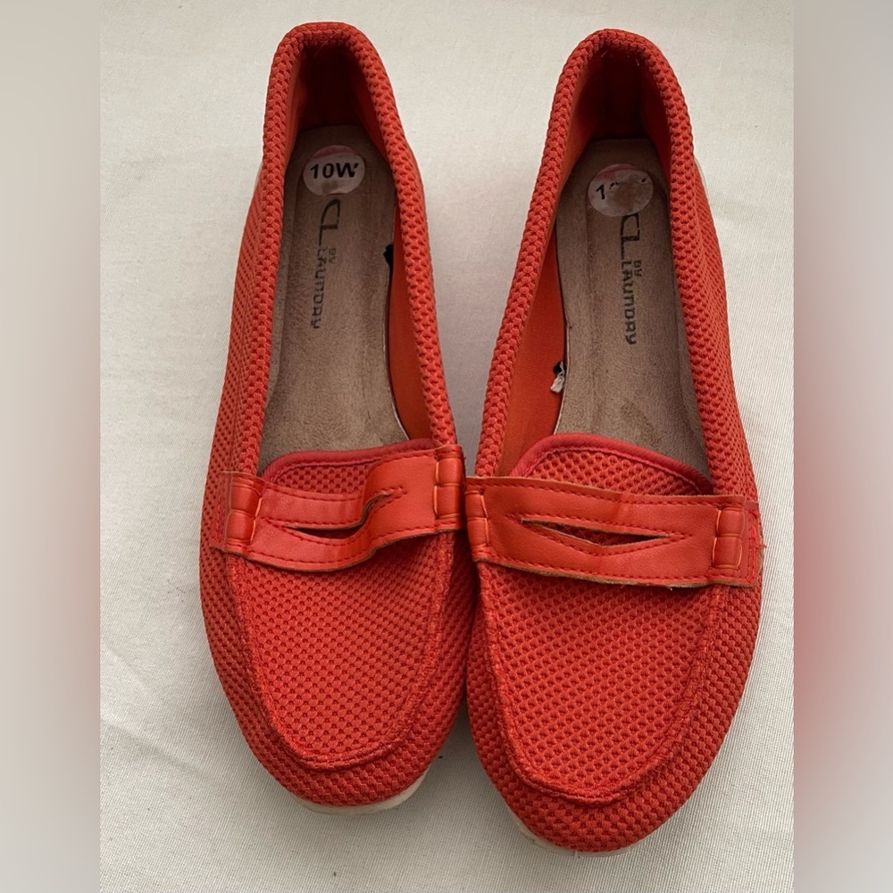 Wide 10W Women’s Orange Loafer Shoes Flats Comfortable CL by Laundry
